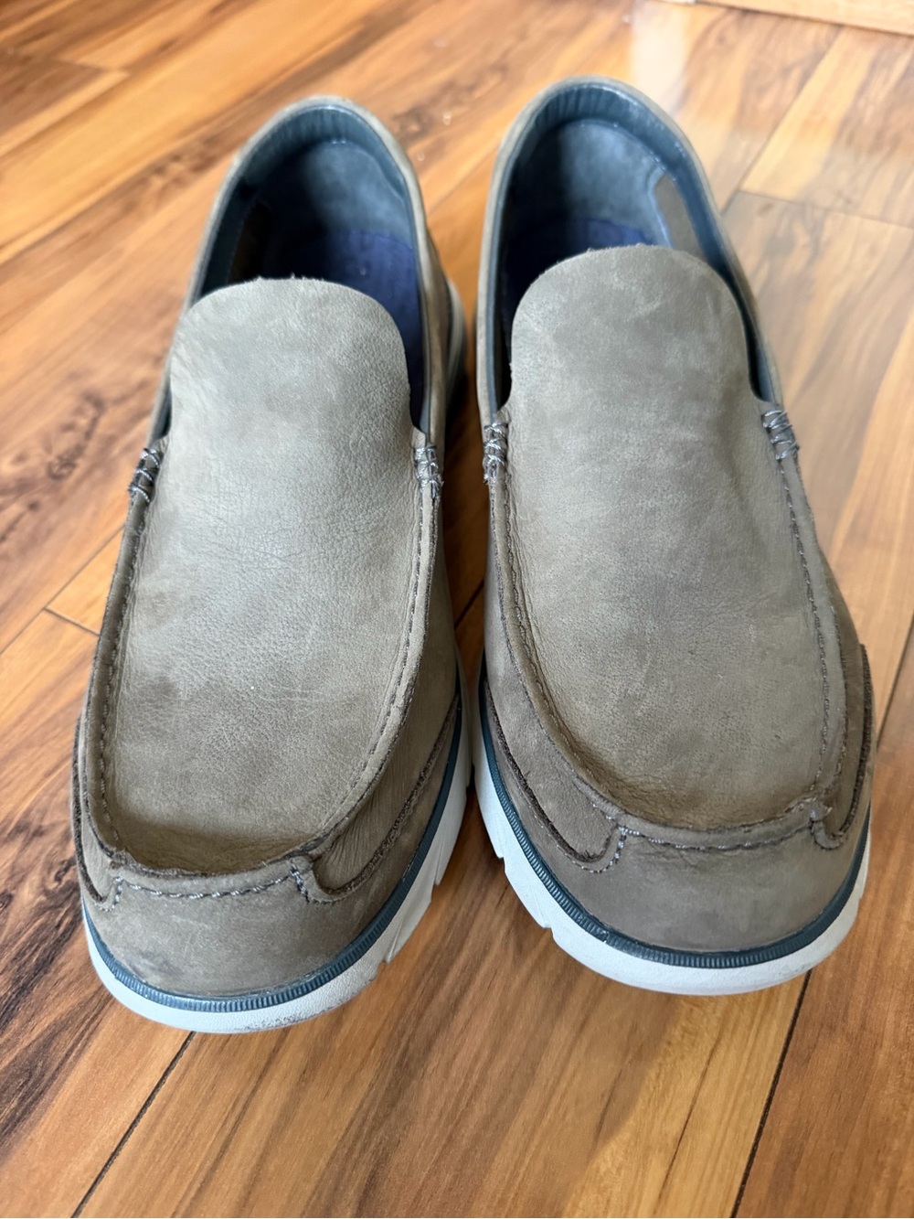 L.L.Bean Men's Kennebec Casual Slip-On Suede Loafers in Taupe